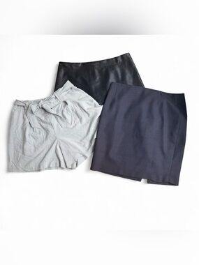 Tahari Skirt, Gap Blk Faux Leather Mini Skirt & Rachel Zoe Mint Short - Size 12